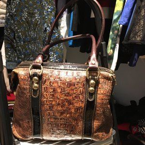 Marino Orlandi Italian Brown Crocodile Leather Bag